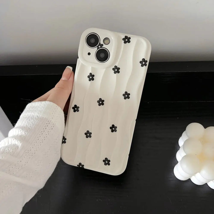 Floral Black and White Wavy iPhone Case SALT & LEMONS