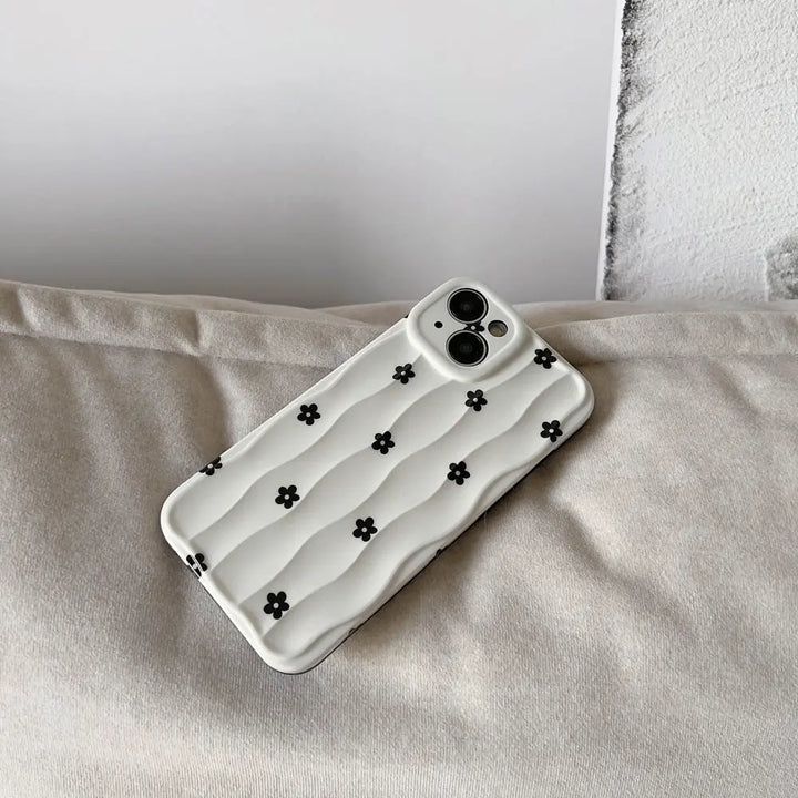 Floral Black and White Wavy iPhone Case SALT & LEMONS