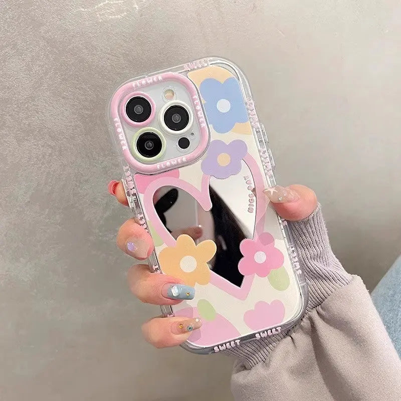 Floral Heart Mirror iPhone Case SALT & LEMONS