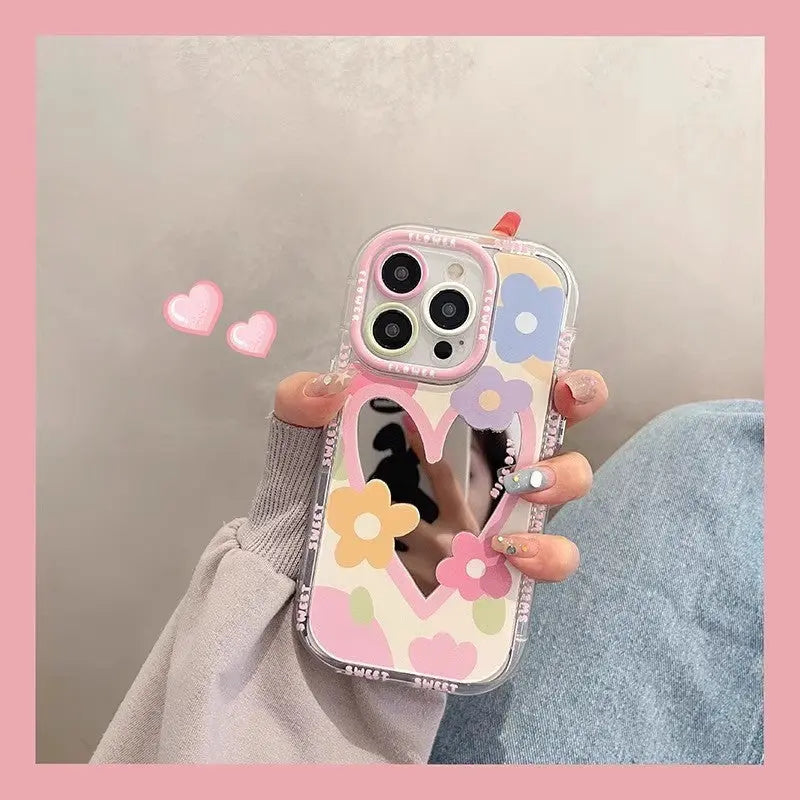 Floral Heart Mirror iPhone Case SALT & LEMONS