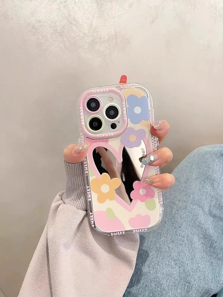 Floral Heart Mirror iPhone Case SALT & LEMONS