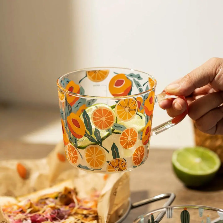 Cool Cactus and Sweet Orange Vintage Glass Mugs - SALT & LEMONS