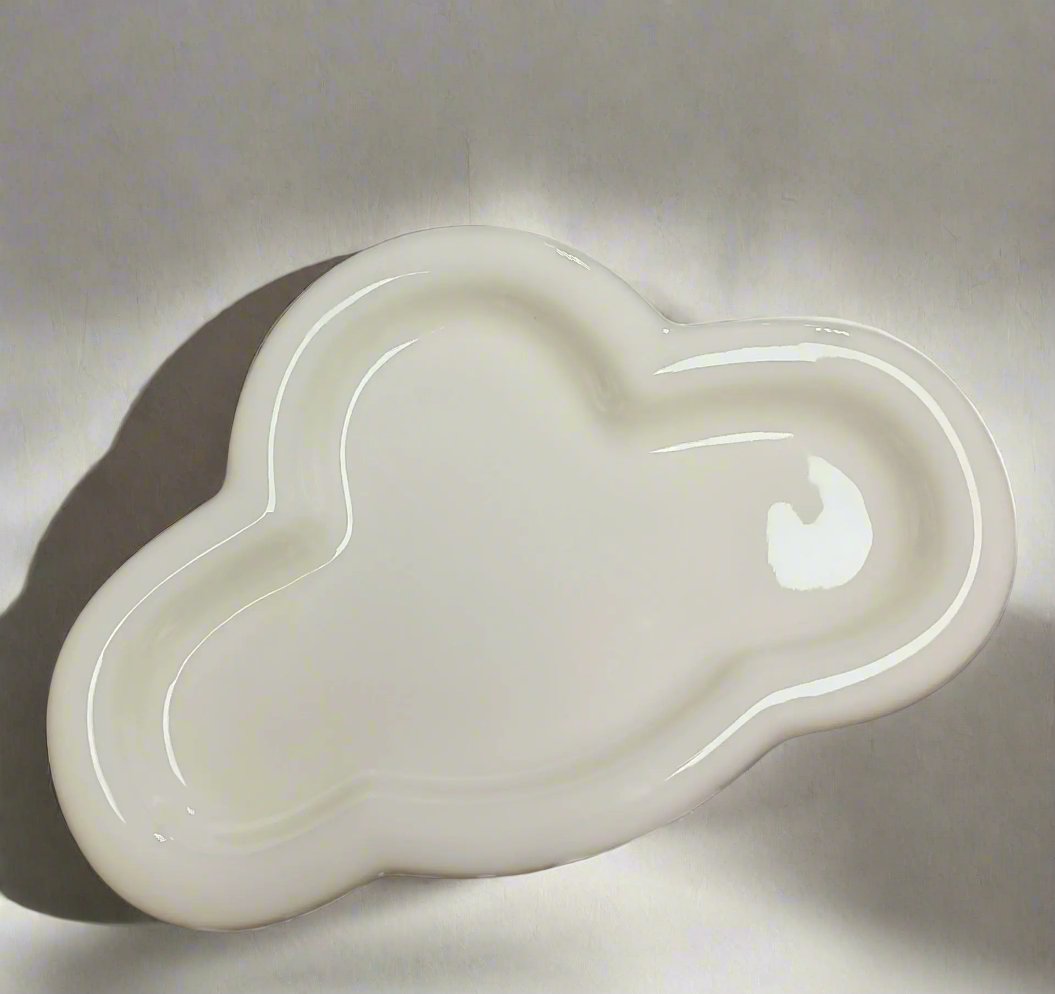 Cute Cream Cloud Stylish Ceramic Plate - SALT & LEMONS