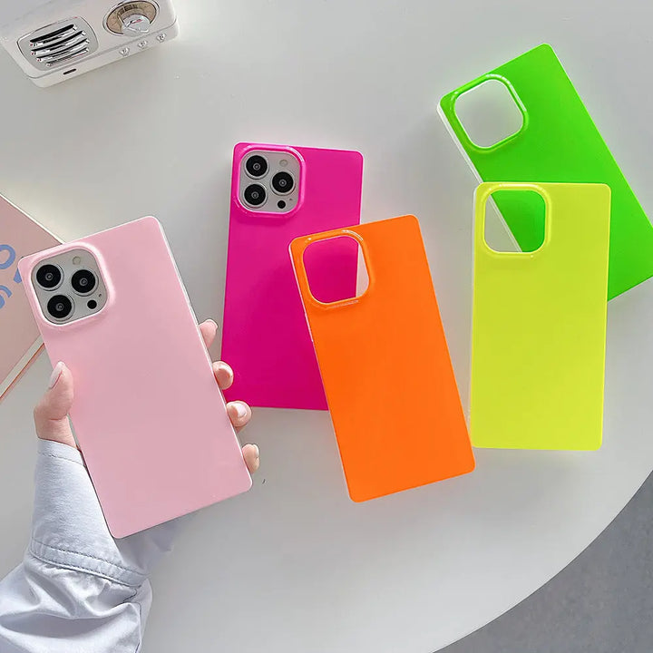 Fluorescent Color Soft Shell Square iPhone Case SALT & LEMONS