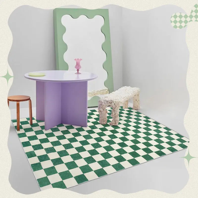 Retro Classic Multi Colored Checkerboard Rug - SALT & LEMONS