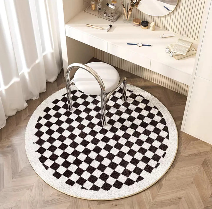 Solid Border Multi Color Checkerboard Rugs - SALT & LEMONS